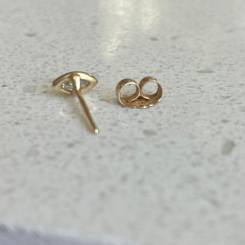 Jacquie Aiche 14k Yellow Gold Marquise Diamond Bezel Stud