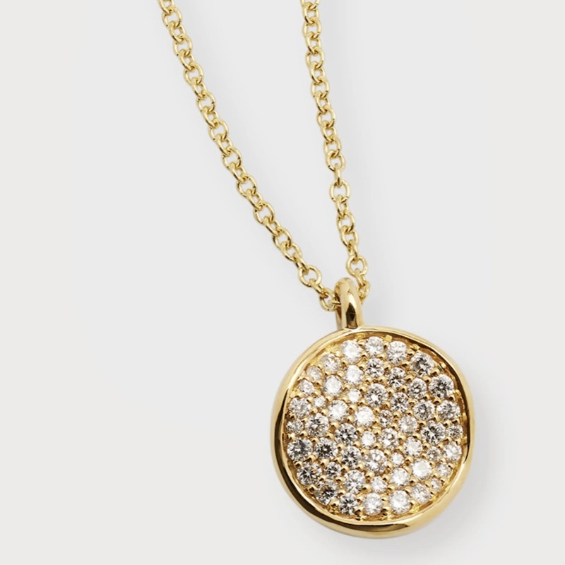 Ippolita 18k Gold Small Flower Diamond Pendant Necklace