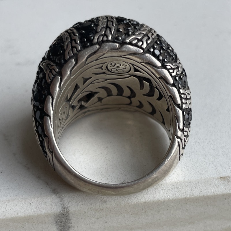 John Hardy Sterling Silver Palu Macan Quartz Sapphire Ring