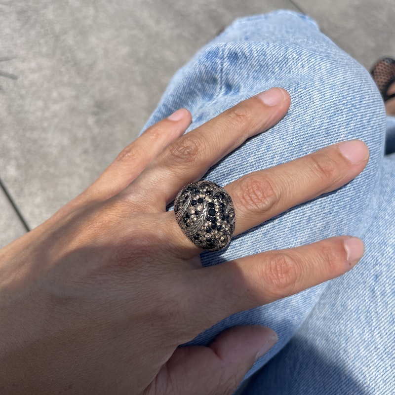 John Hardy Sterling Silver Palu Macan Quartz Sapphire Ring