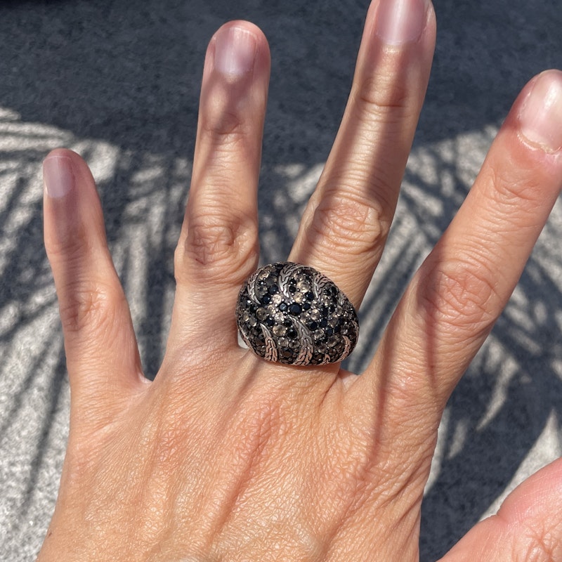 John Hardy Sterling Silver Palu Macan Quartz Sapphire Ring