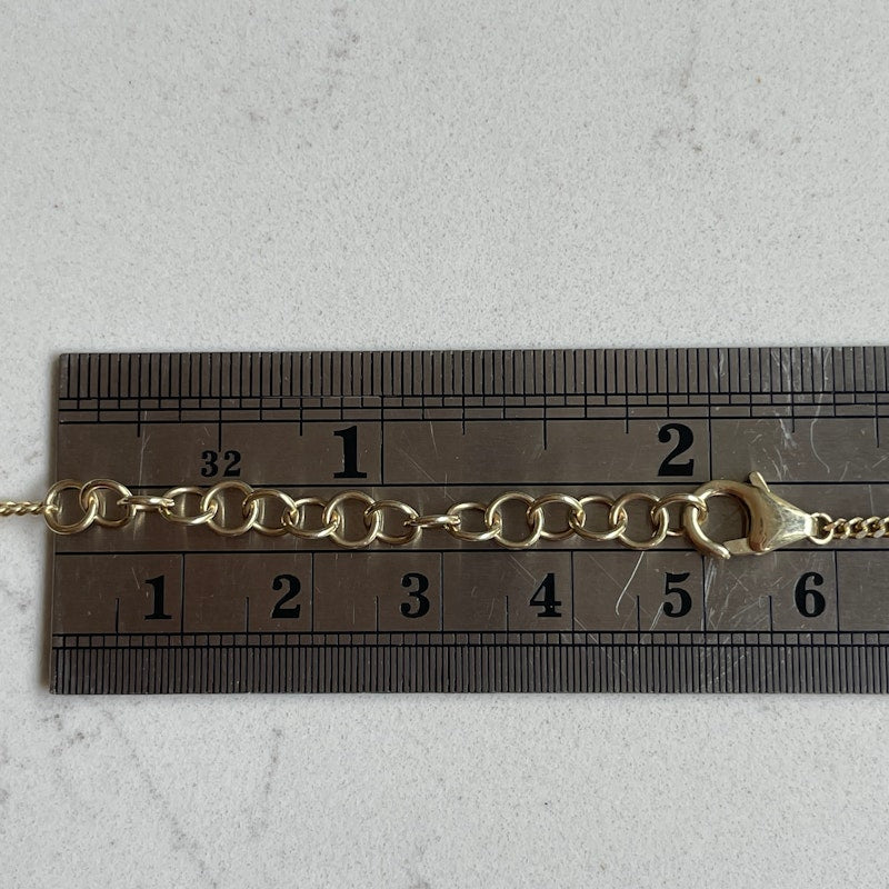 14k Yellow Gold Pink Sapphire Heart Curb Chain Necklace