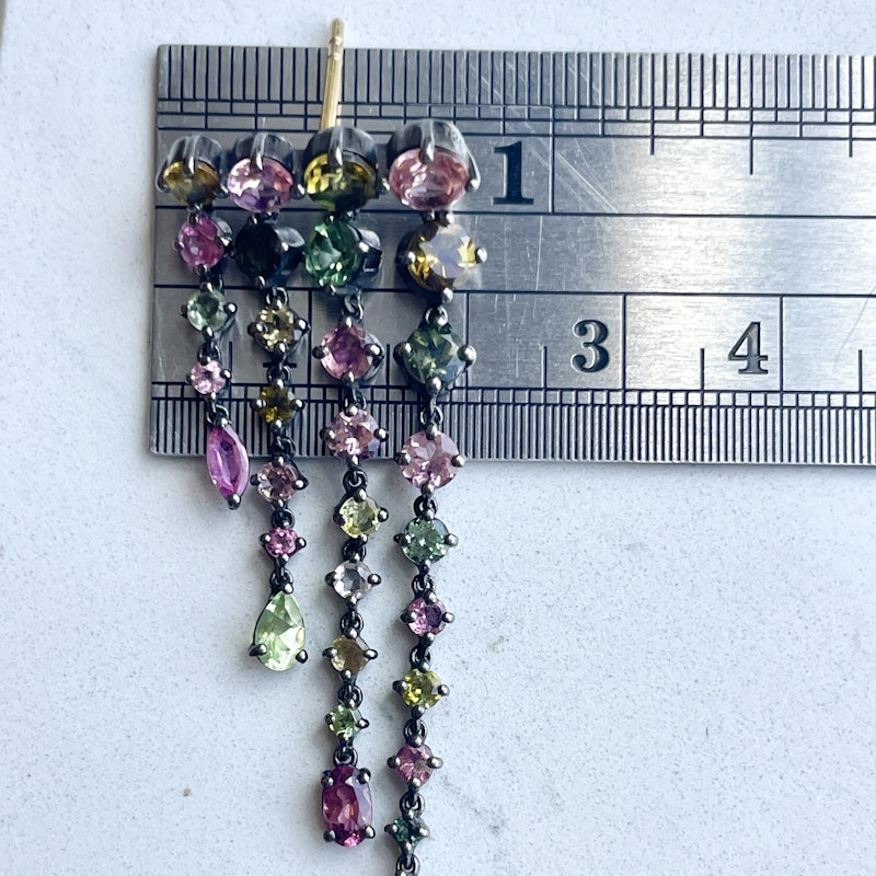 Siena Lasker Multi-Color Tourmaline Chandelier Earrings