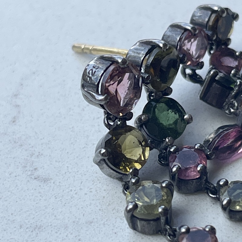 Siena Lasker Multi-Color Tourmaline Chandelier Earrings