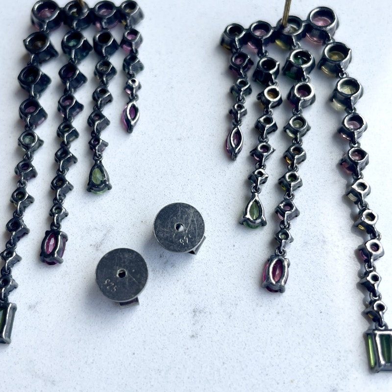 Siena Lasker Multi-Color Tourmaline Chandelier Earrings