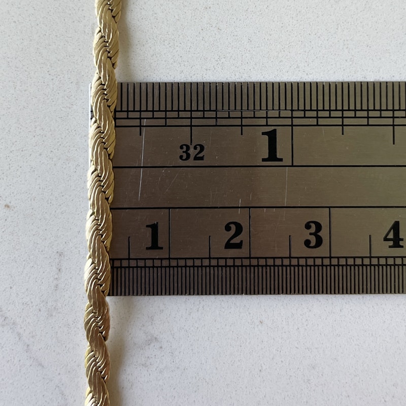 Vintage 14k Yellow Gold Braided Herringbone Bracelet