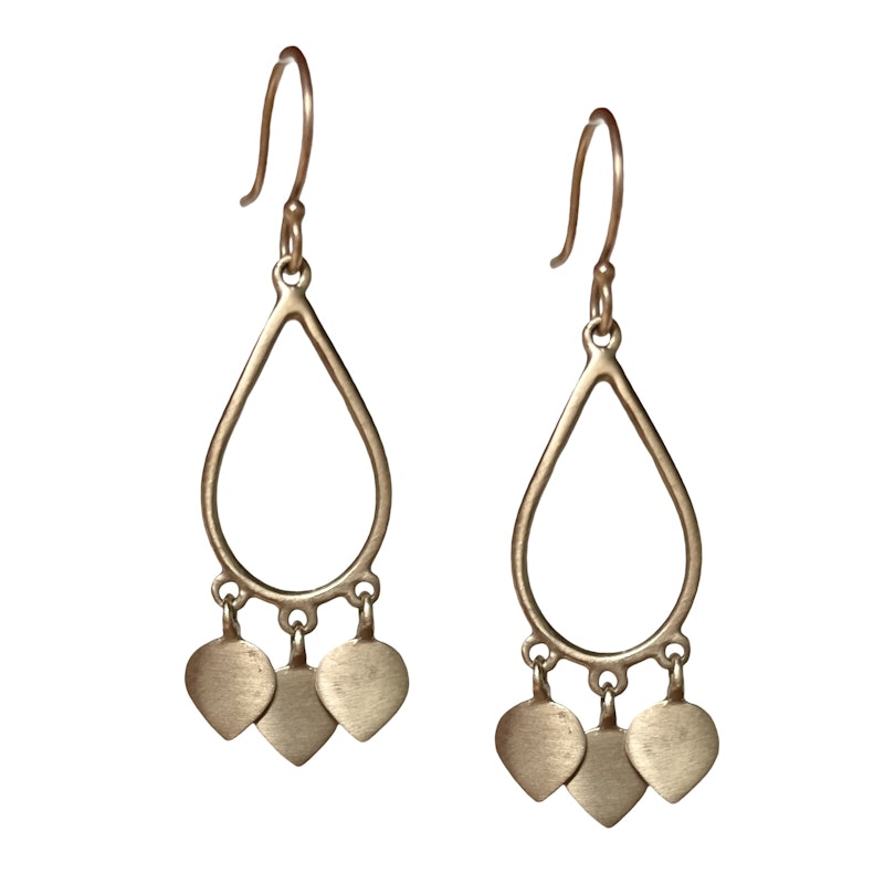Me&Ro 14k Gold Lotus Drop Earrings