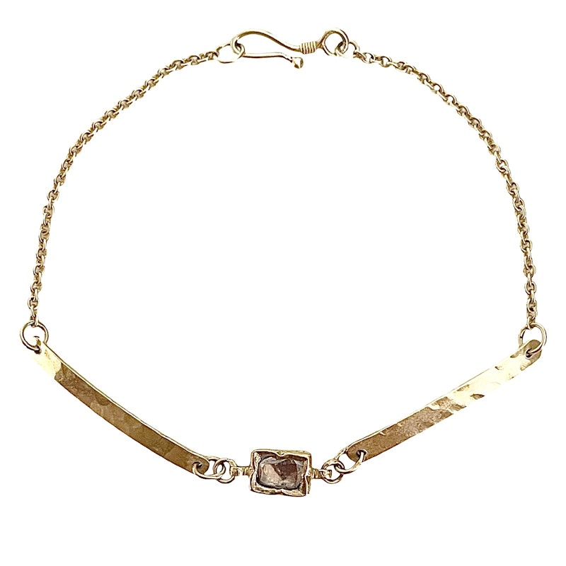 18k Yellow Gold and Raw Diamond Bracelet