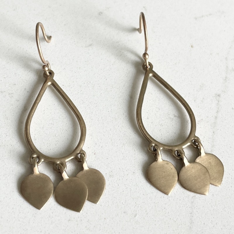 Me&Ro 14k Gold Lotus Drop Earrings