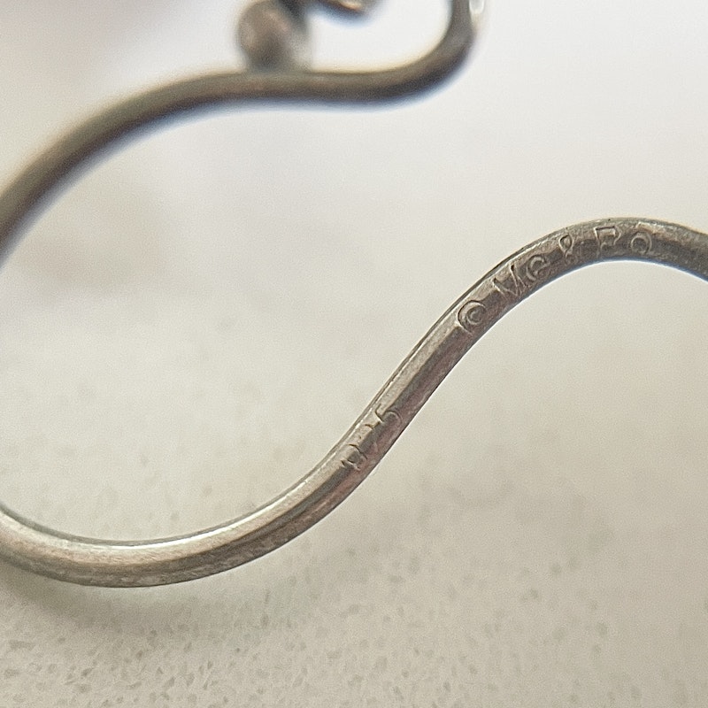 Me&Ro Brushed Silver Lotus Dangle Earrings