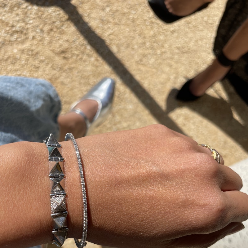 18k White Gold Eternity Diamond Bangle Bracelet