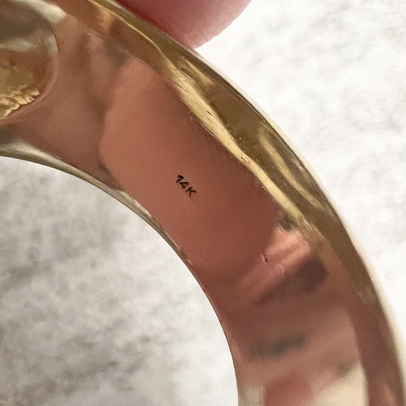 14k Yellow Gold Bezel Set Oval Diamond Ring 3.25ctw