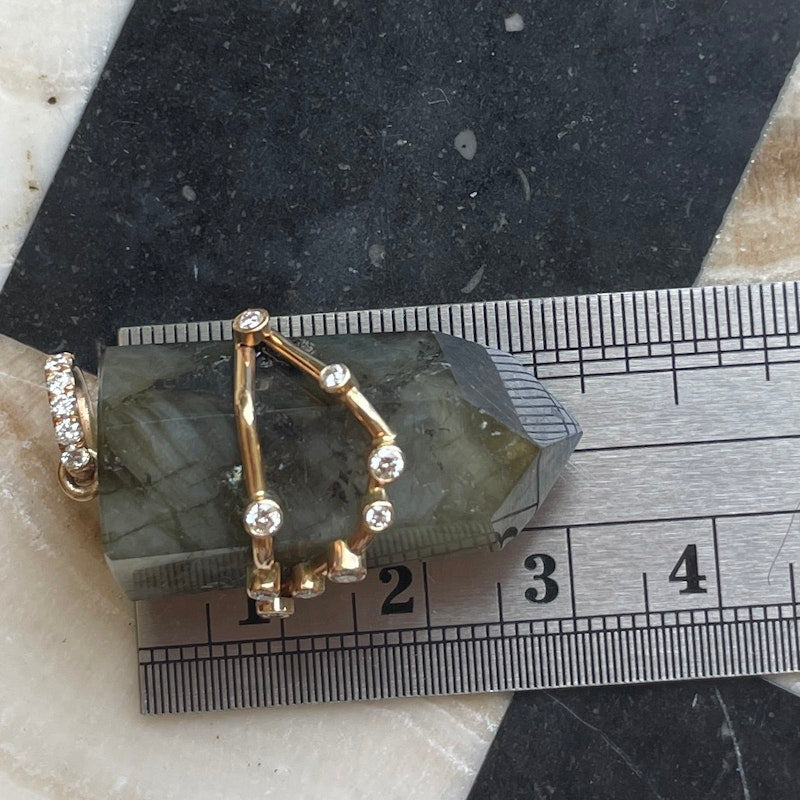 18k Labradorite and Diamond Capricorn Constellation Pendant