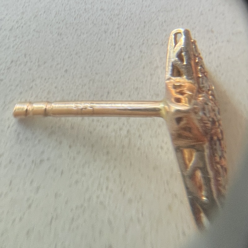 14k Rose Gold and Diamond Star Stud Earrings