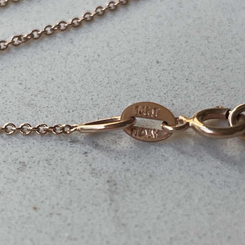 14k Rose Gold and Diamond Love Necklace
