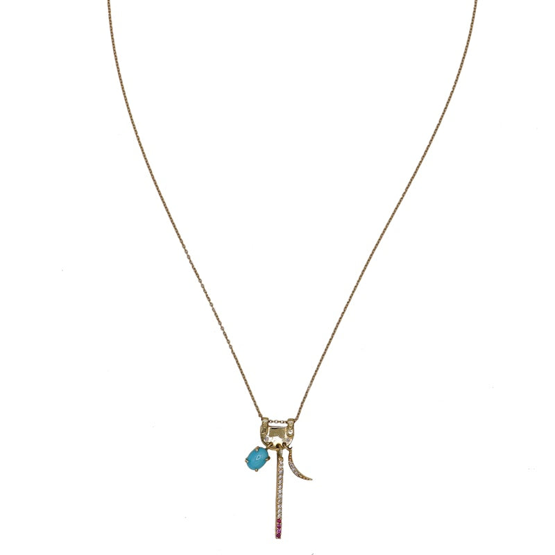 Scosha 14k Yellow Gold Guardian Charms Necklace