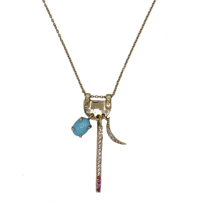 Scosha 14k Yellow Gold Guardian Charms Necklace