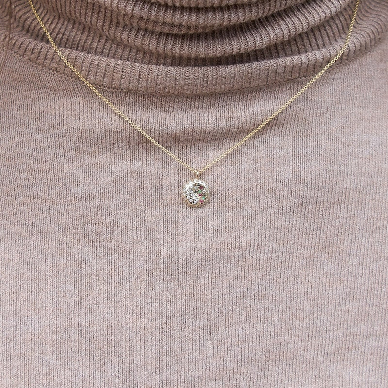 Scosha 14k Yellow Gold Gemstone Yin-Yang Pendant Necklace