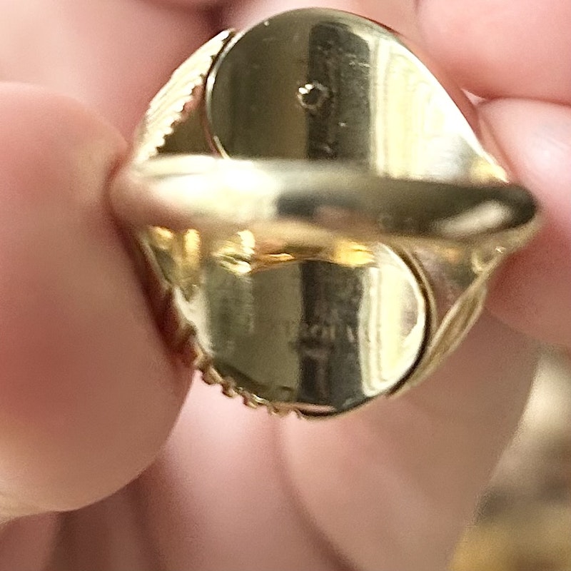 Retrouvai Pink Opal Yin Yang Ring