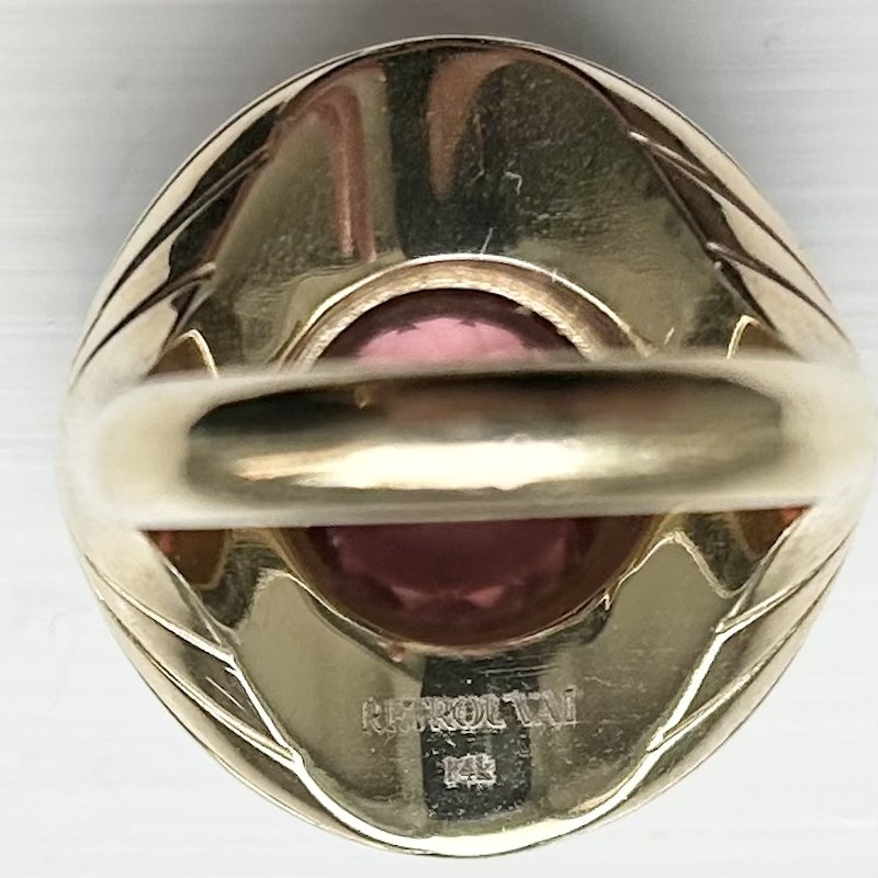Retrouvai Pink Tourmaline and Lapis Lollipop Ring