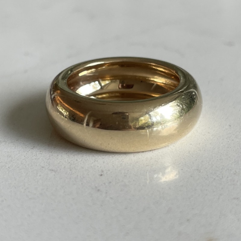 14k Yellow Gold Donut Ring, size 7