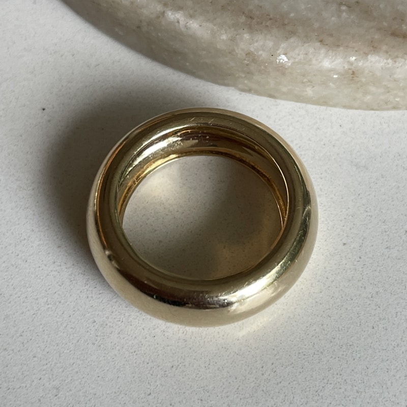 14k Yellow Gold Donut Ring, size 7