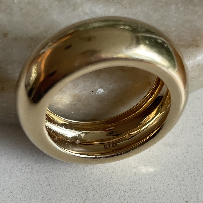 14k Yellow Gold Donut Ring, size 7