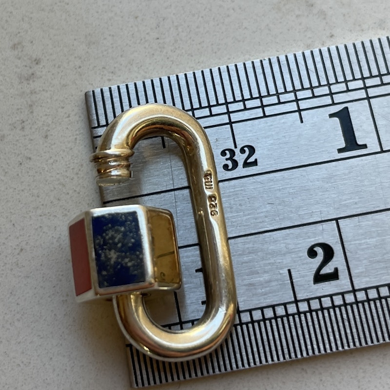 Marla Aaron Silver and 14k Pulley Necklace+Inlay Babylock