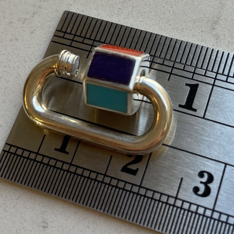 Marla Aaron Silver and 14k Pulley Necklace+Inlay Babylock