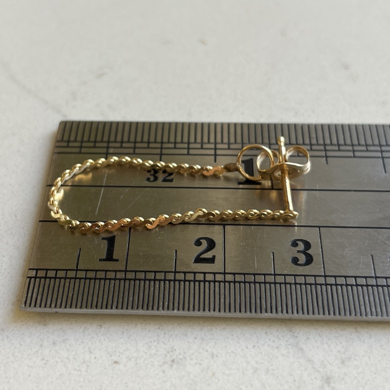 14k Yellow Gold Serpentine Flat Chain Link Hoop Earrings