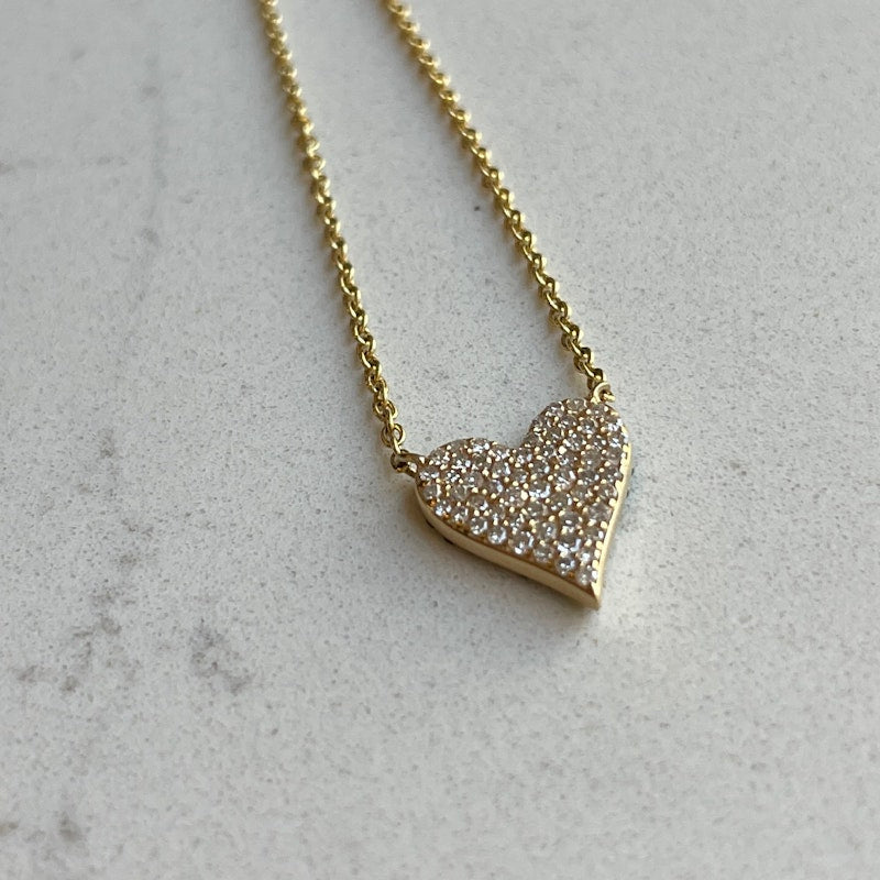 14k Reversible Diamond+Tsavorite Heart Necklace