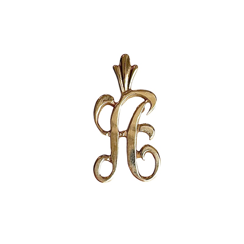 Vintage 14k Yellow Gold Monogram "A" Charm