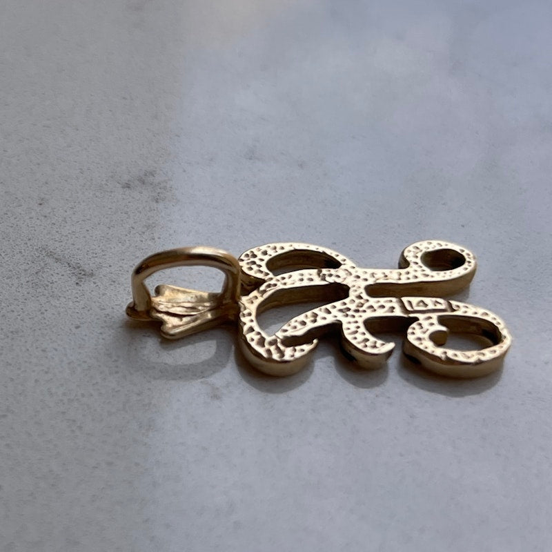 Vintage 14k Yellow Gold Monogram "A" Charm