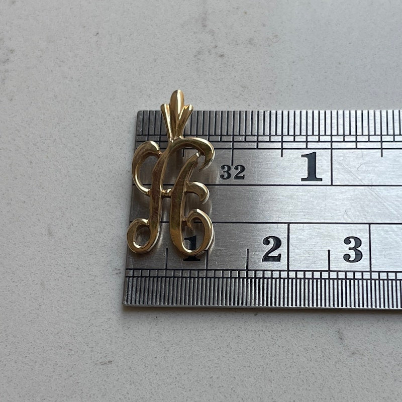 Vintage 14k Yellow Gold Monogram "A" Charm