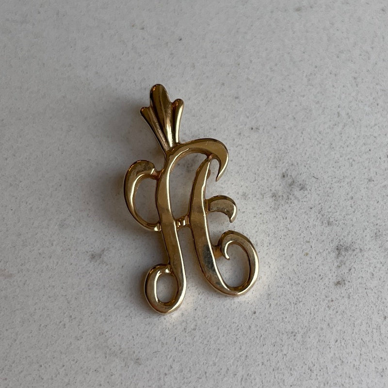 Vintage 14k Yellow Gold Monogram "A" Charm