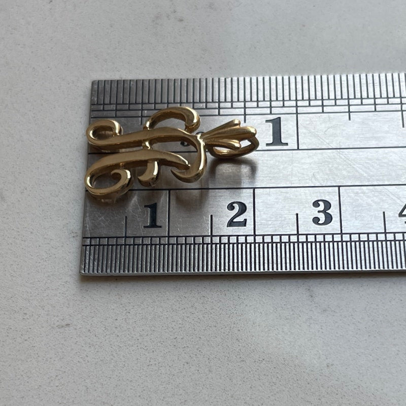 Vintage 14k Yellow Gold Monogram "A" Charm