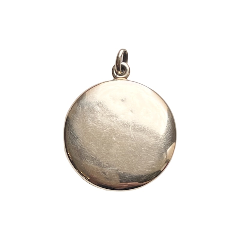 Vintage 14k Yellow Gold Round Photo Locket Charm