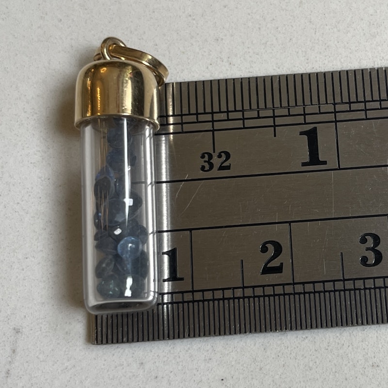 14k Yellow Gold Blue Sapphire Birthstone in a Bottle Charm