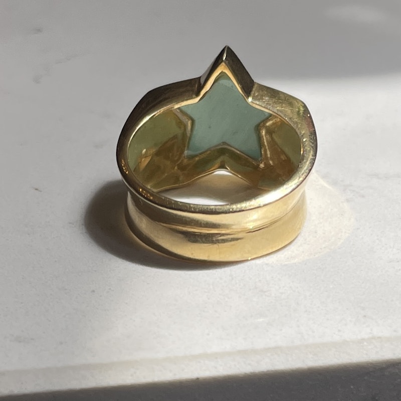 18k Yellow Gold Turquoise Star Ring