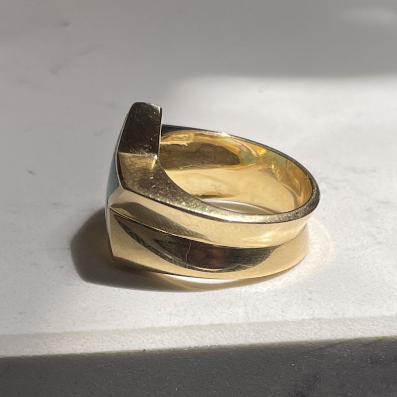 18k Yellow Gold Turquoise Star Ring