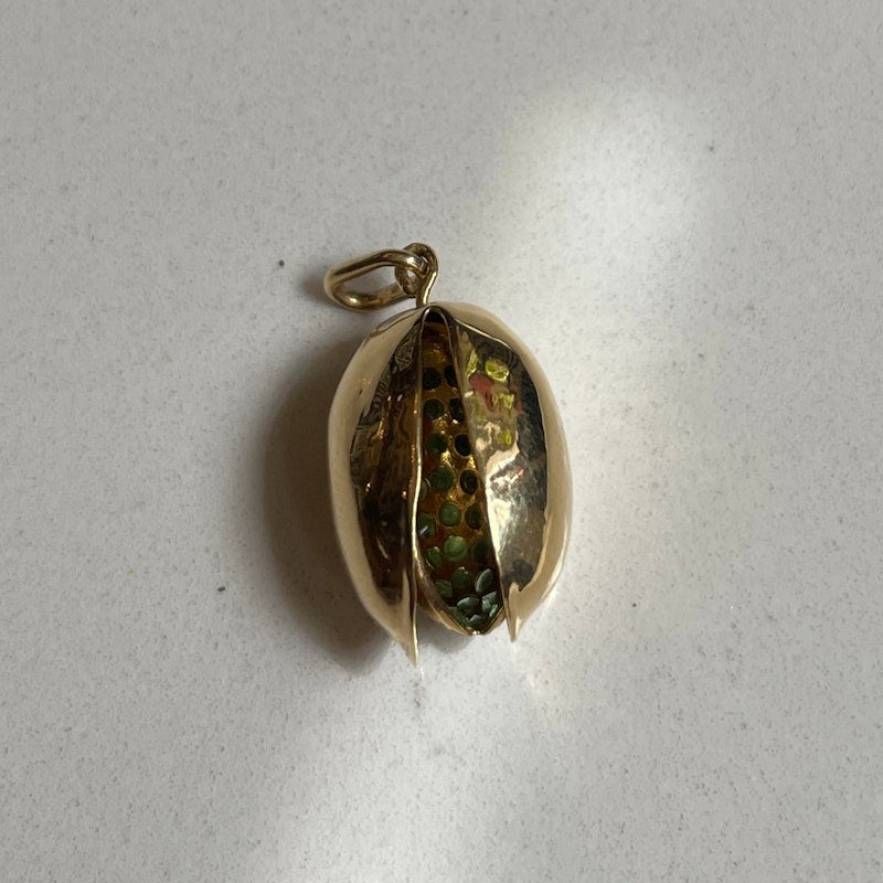 18k Yellow Gold and Tsavorite Pistachio Charm