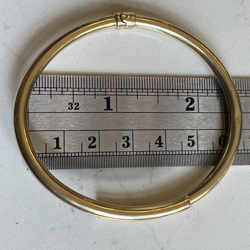 14k Yellow Gold Bypass Tubular Hinged Bangle Bracelet