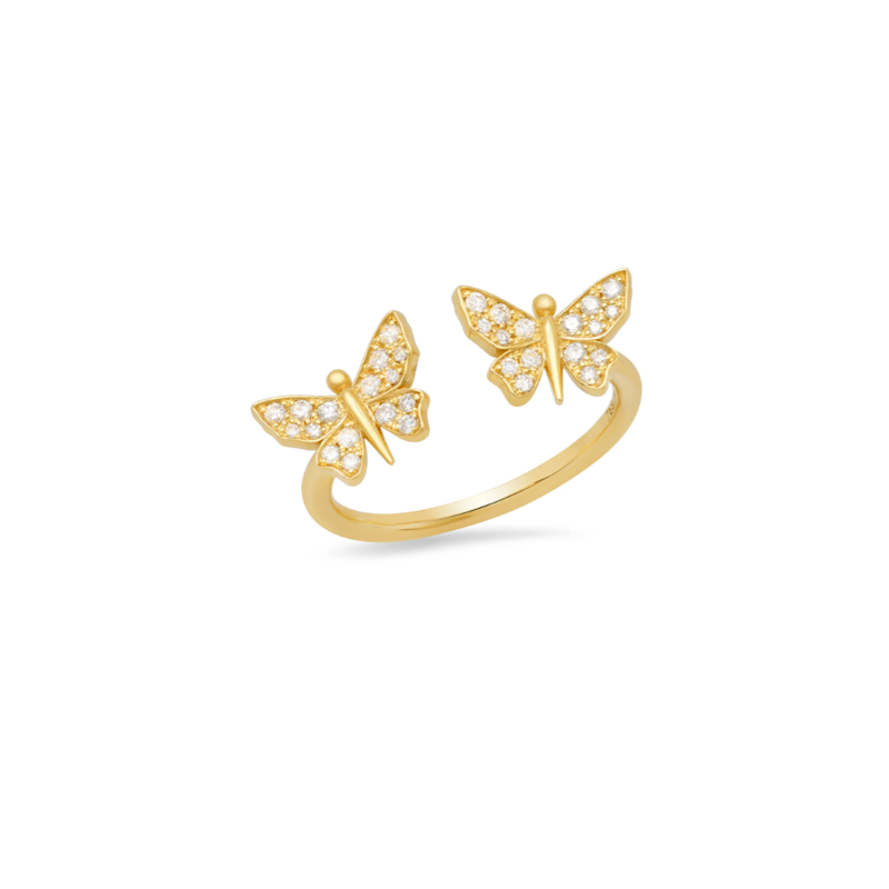 Shylee Rose Floating Diamond Butterfly Ring, size 4