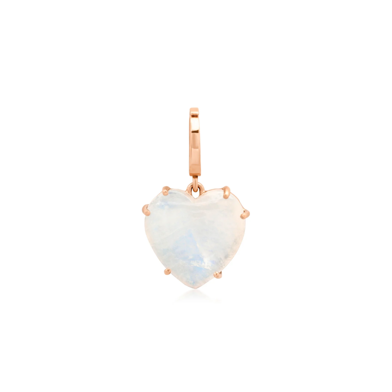 Shylee Rose 14k Rose Gold Moonstone Heart Charm