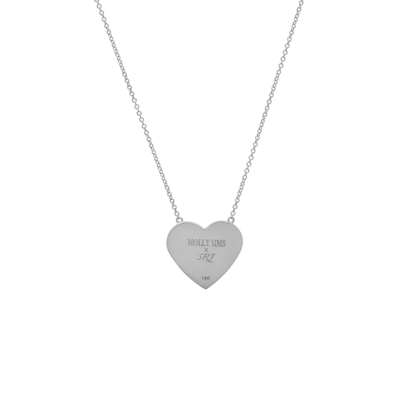 Shylee Rose 14k White Gold MS X SRJ Medium Heart Necklace