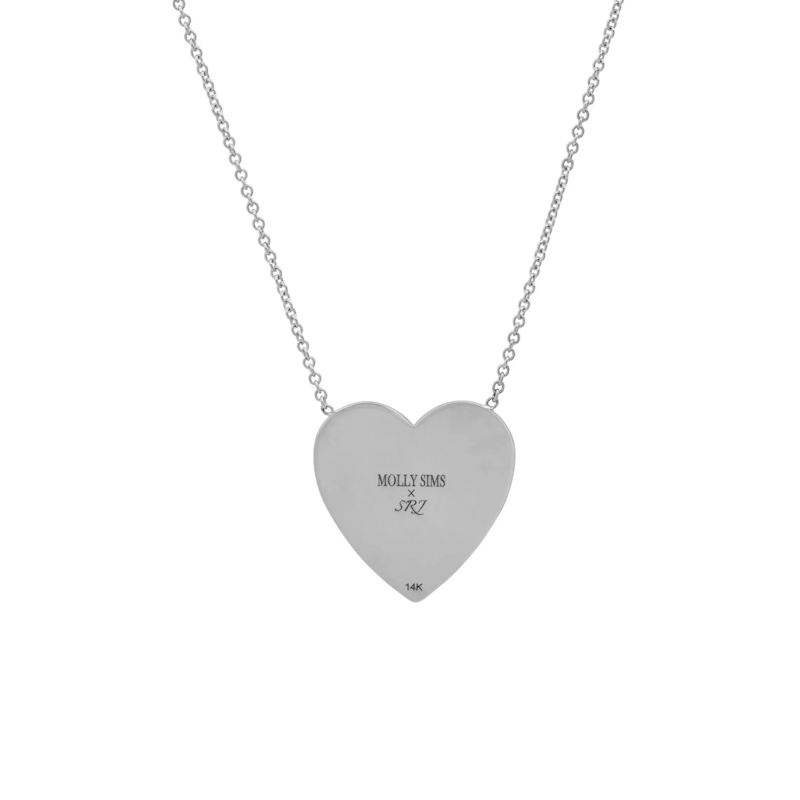 Shylee Rose 14k White Gold MS X SRJ Large Heart Necklace