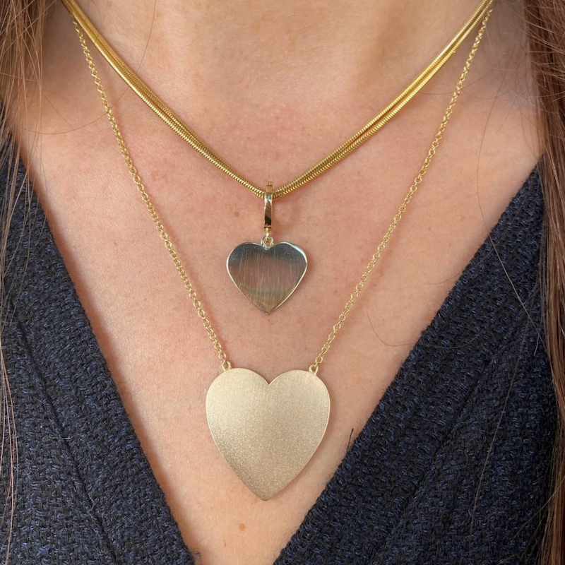 Shylee Rose 14k Rose Gold MS X SRJ Large Heart Necklace