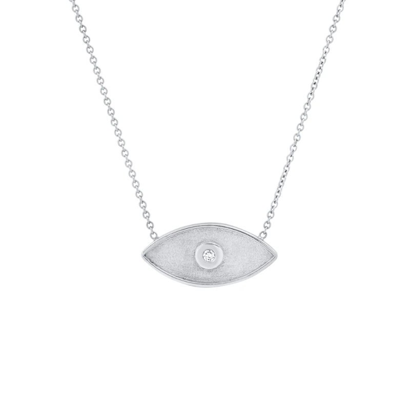 Shylee Rose 14k White Gold Evil Eye Protection Necklace