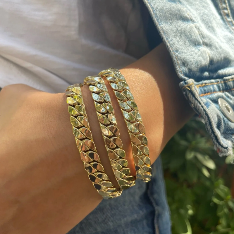 Shylee Rose 14k Yellow Gold Miami Cuban Link Bracelet
