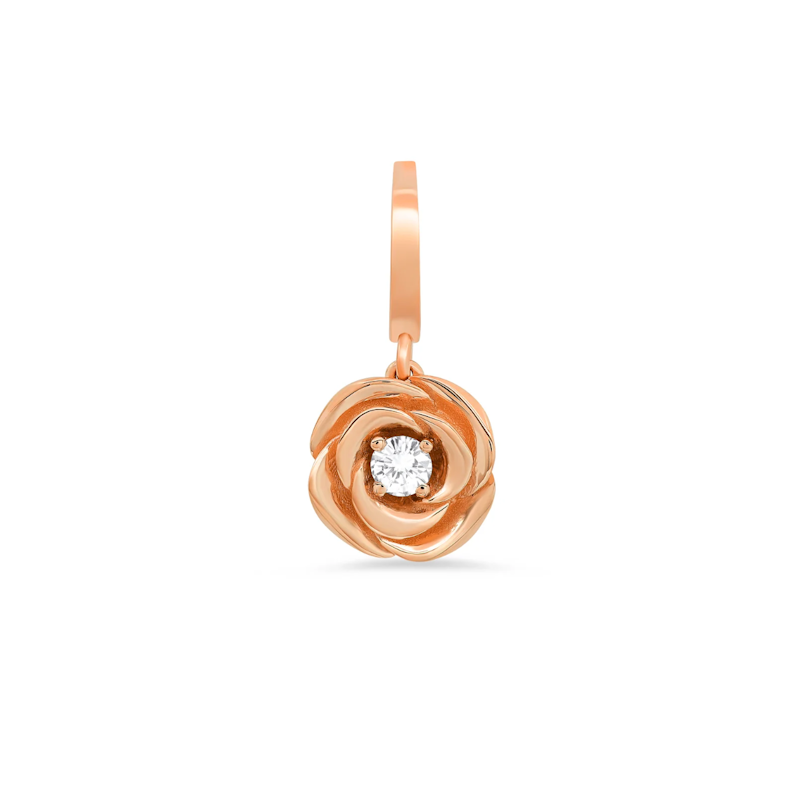 Shylee Rose 14k Rose Gold and Diamond Rose Charm